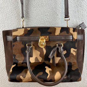 Prism Large Animal-Print Calf Hair and Leather Satchel